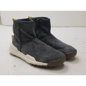 Ahico Mens Shoes Sneakers Boots Zip Up Faux Suede Lightweight Grey Size 8 / 41